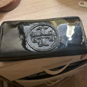 Tory Burch Black Patent Leather Wallet